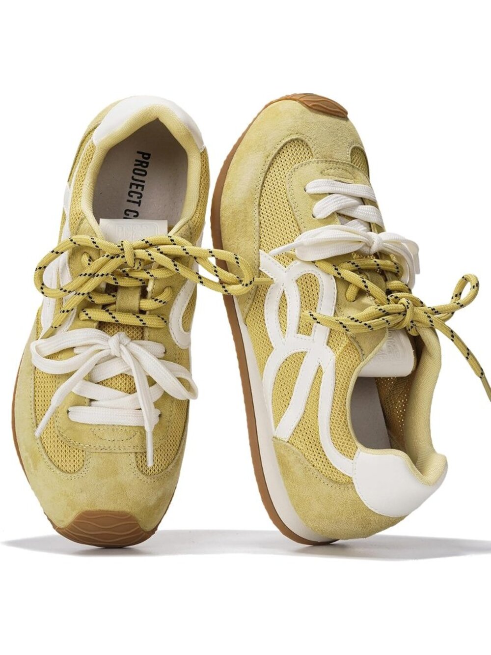 Project Cloud Women Light Yellow Closed Toe Non Slip Memory Foam Insole Sneakers